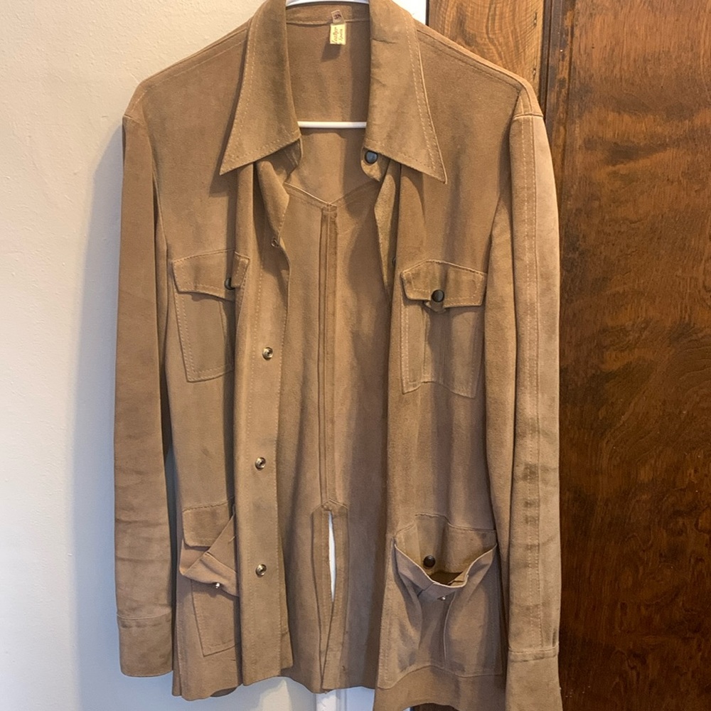 Vintage leather suede 4 pocket jacket